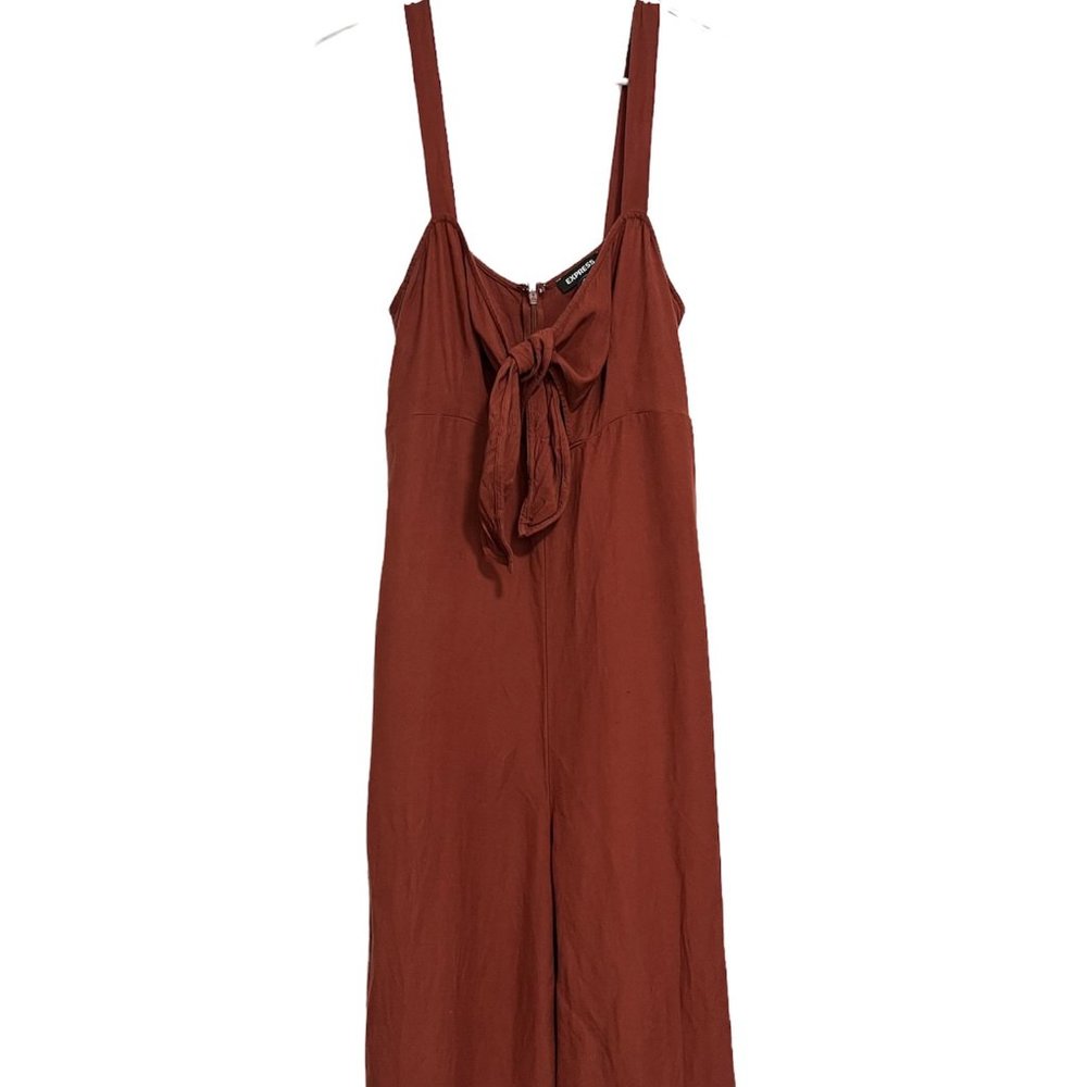 Express Linen Tie Front Jumpsuit